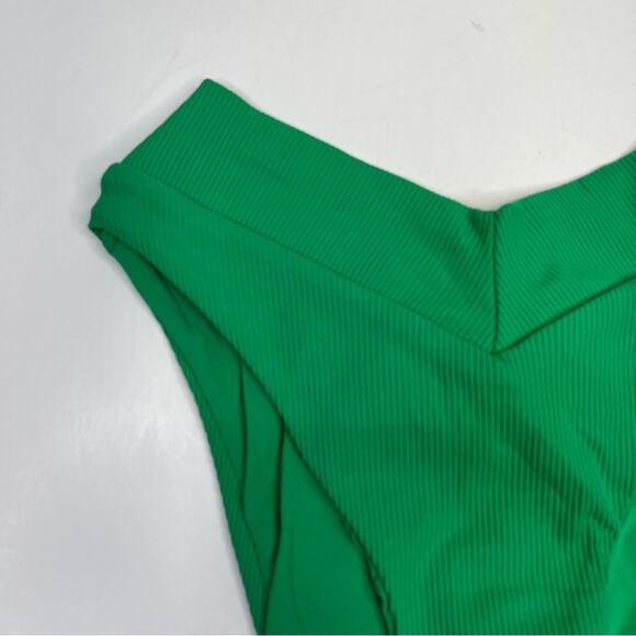 Becca Modern Edge Elise Banded High Waist Bikini bottom green - S - Picture 4 of 11